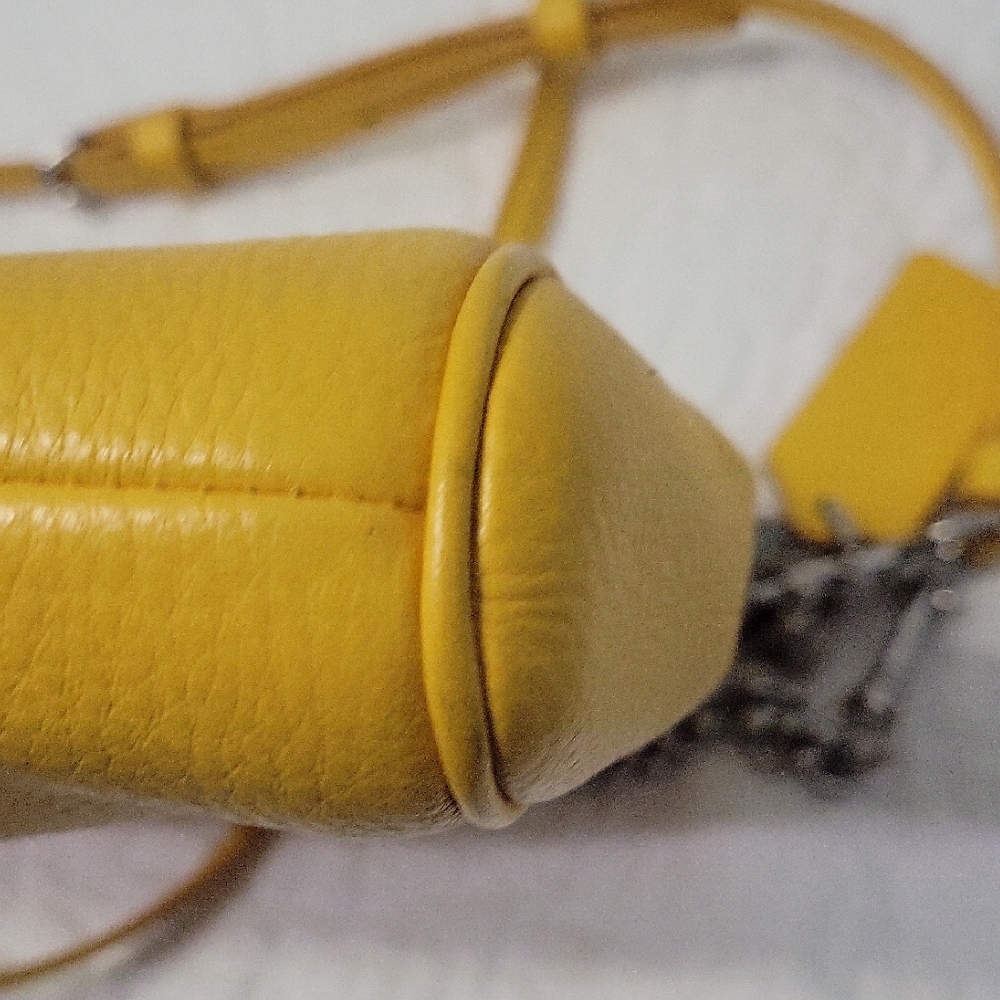 Coach Yellow Leather Shoulder Bag - Picture 5 of 6
